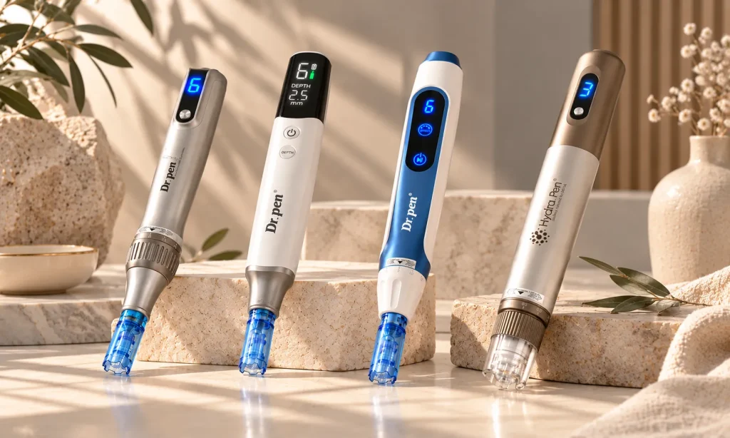 Welke dermapen past bij jou? Vergelijk verschillende Dr.pen en Hydra.pen microneedling dermapennen van Happy Head.